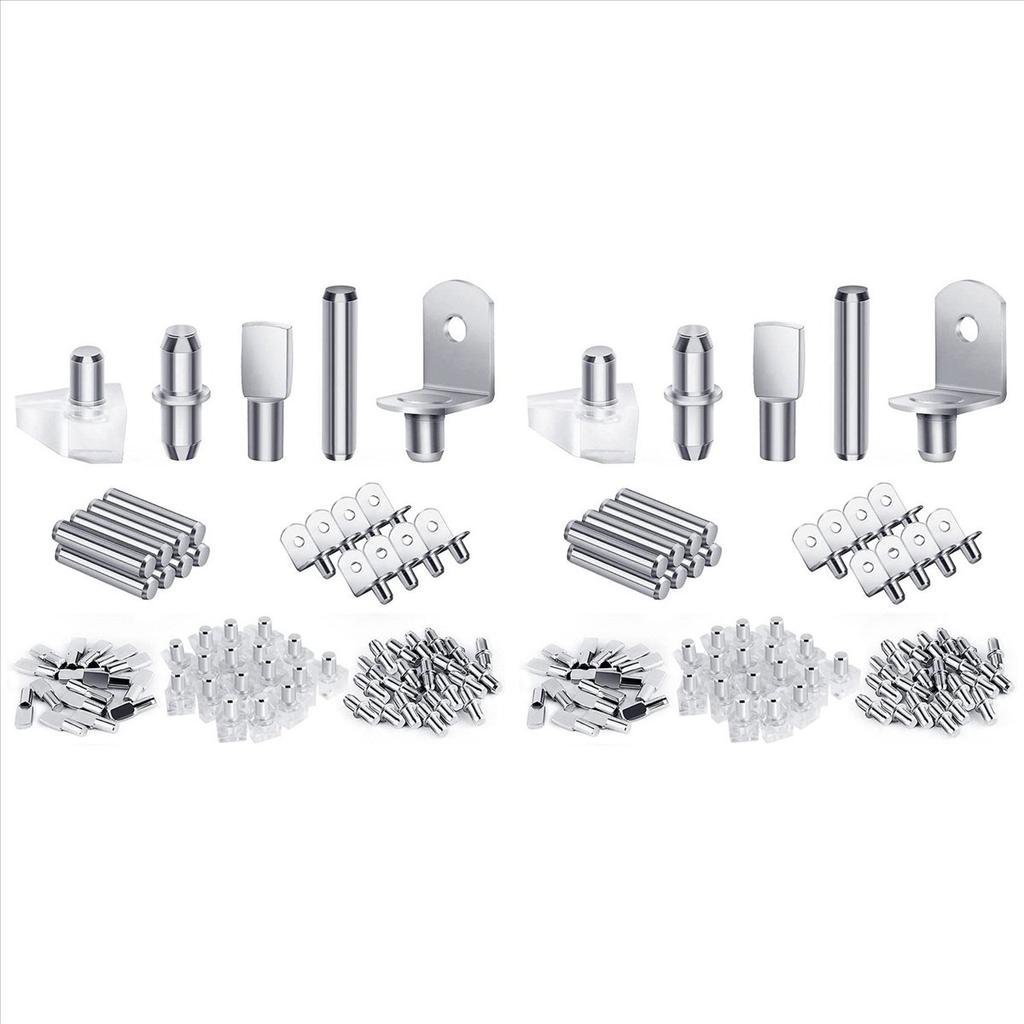 ABWR-240Pcs Shelf Pegs Kit, 5 Styles Shelf Pins Shelf Support Pegs, Cabinet Shelf Pegs For Shelves Bookcase Bookshelf Pegs