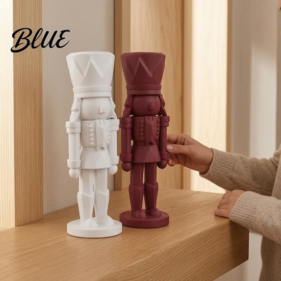 Modern Nutcracker Figure 3D Printed Soldier Statue Geometric Minimalist Figurine for Desk Luxury Home Tabletop Piece Shelf DIY Paintable Sculpture,