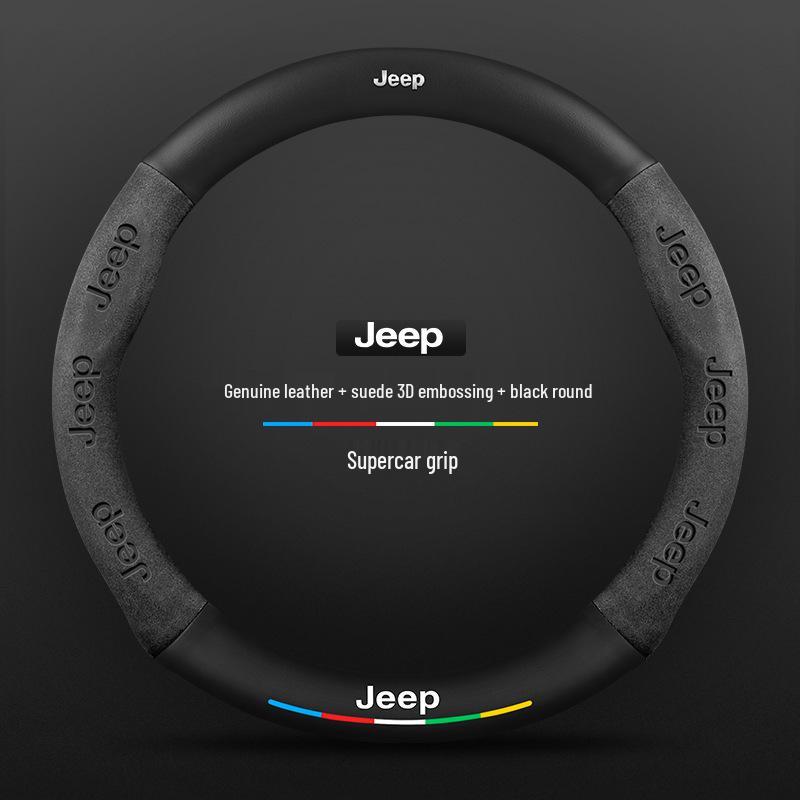 Jeep Steering Wheel Cover for Compass, Renegade, Cherokee, Wrangler, Commander, Gladiator
