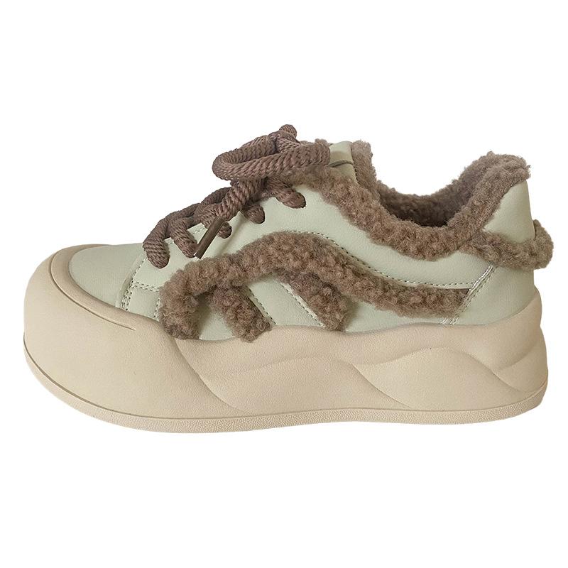 

LZ6028 velvet platform white shoes women s shoes 2024 new winter warm board shoes cotton shoes round head bread shoes 40