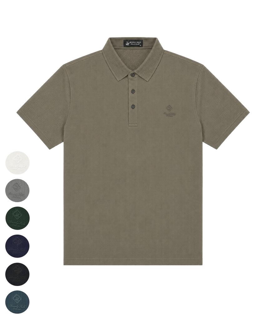 BHPOLOCLUB Men'S Cooling Seersucker Jacquard Pk T-Shirt 6 Colors Ts269