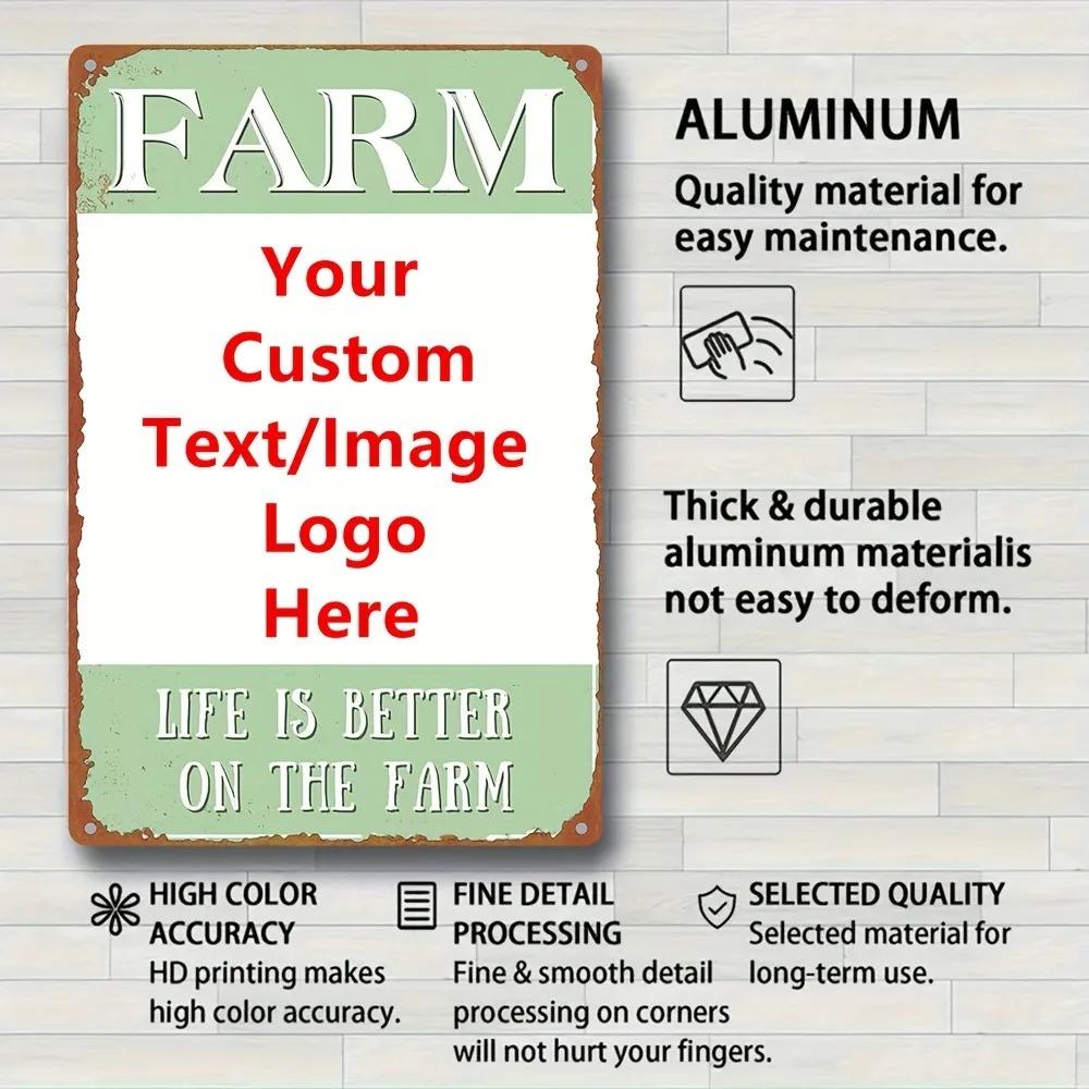 8x12in Custom Farm Metal Sign Rustic Wall Decor Gift