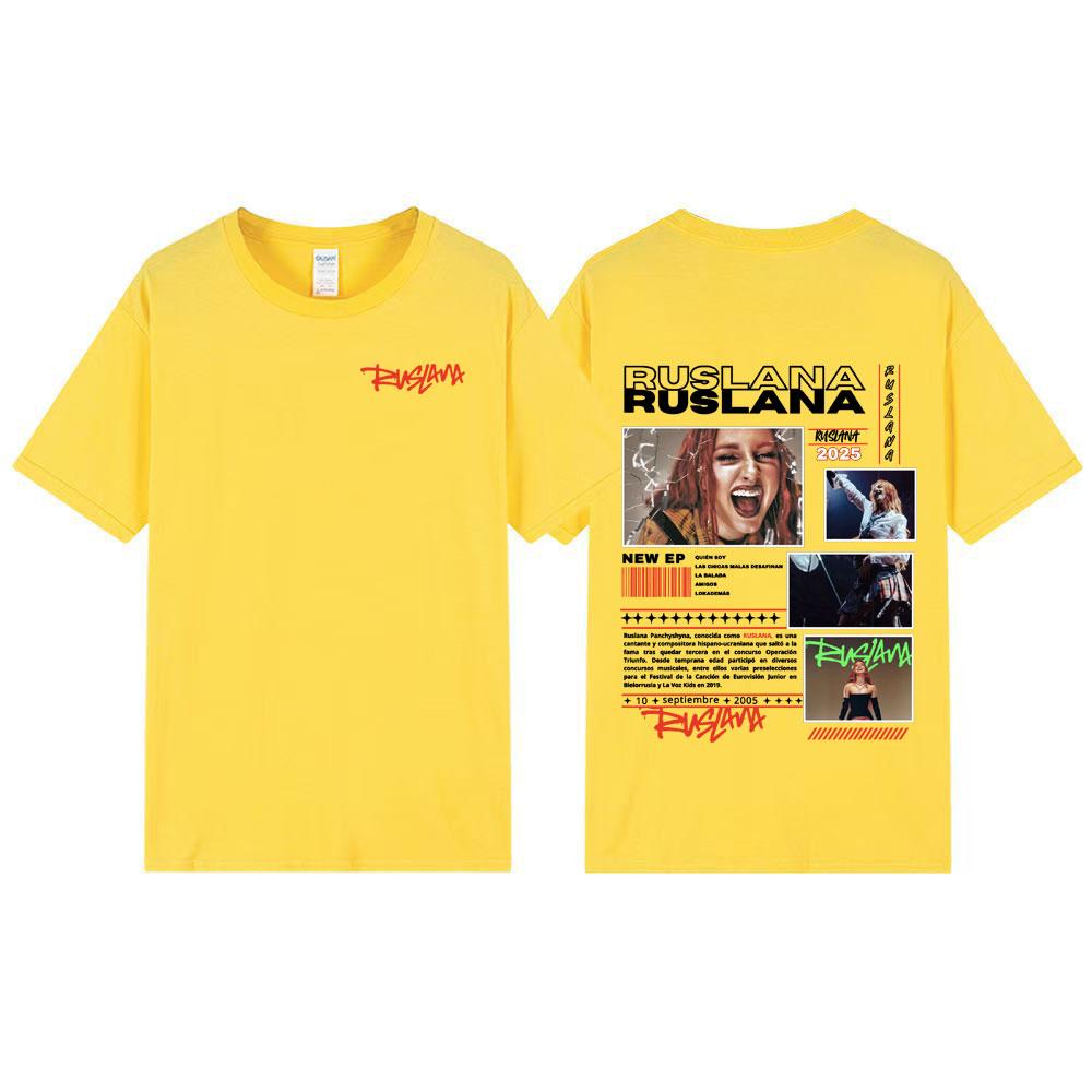 Singer Ruslana Album Tour 2025 Merch T Shirts Men Women's Clothing Fashion Aesthetic Gothic T-shirt Hip Hop Casual Cotton TShirt