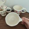 2pc,Floral pattern,Hand-kneaded,Flower,Fresh and elegant,Mug,Coffee cup,Goblet,French-style,Underglaze color,Hua Hua