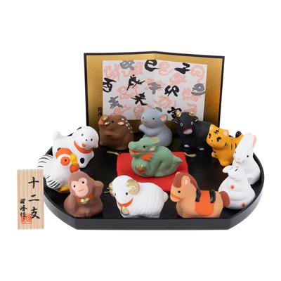 Seto Togeisha 2024 Zodiac Ornament Compact Dragon Dragon Tatsu New Year Decoration Zodiac New Year Decoration Shobogama S02-17
