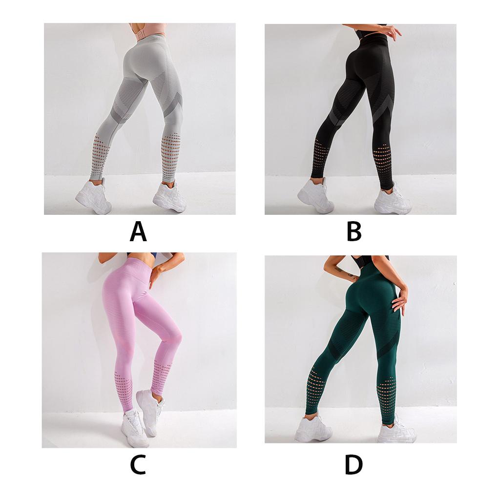 Damen Fitness Leggings Yoga Naht Super Loch Schweißabsorbierend Hose Ausgeschnitten Gehen Joggen Elastisch Lässig Legging Einfarbige