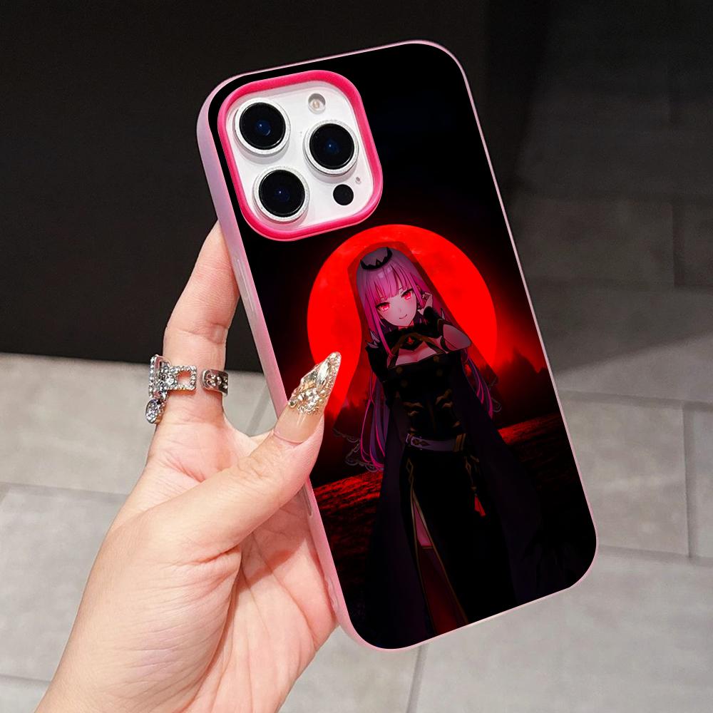 Holo Mori Calliope Jelly Double layer Rose Red Mobile Phone Case for iPhone 17 16 15 14 13 12 11 Air Pro Max Plus Protective