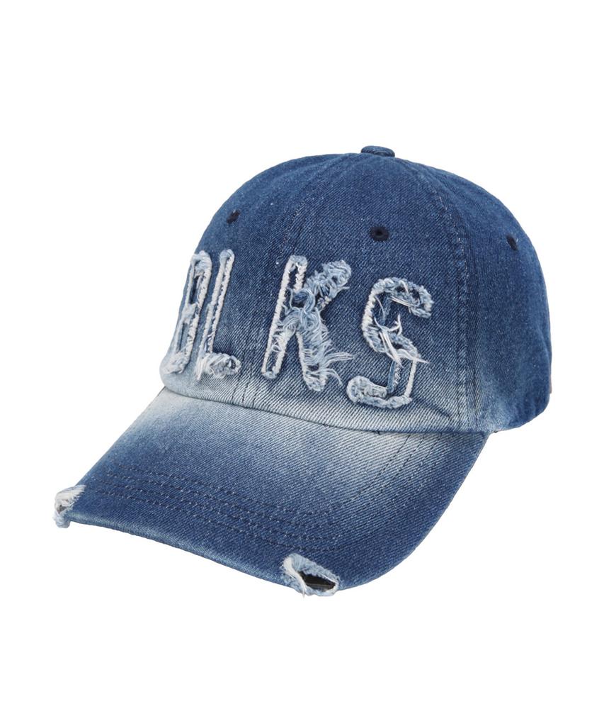 Beullaegsaenjeu Patch Damaged Washed Denim Ball Cap (2 Colors)