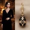 Copper Material Zodiac Locket Necklace Egg Shaped Constellation Necklace  Anniversary
