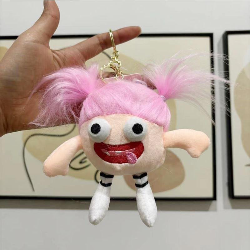 Adorable Keychain Plush Toy With Sausage Mouth And Big Eyes In Vibrant Colors