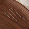 1Pc New 925 Silver Needle Star Tassel Earrings Small and Delicate Five Pointed Star Zircon Long Earrings Women's Fashion Jewelry
