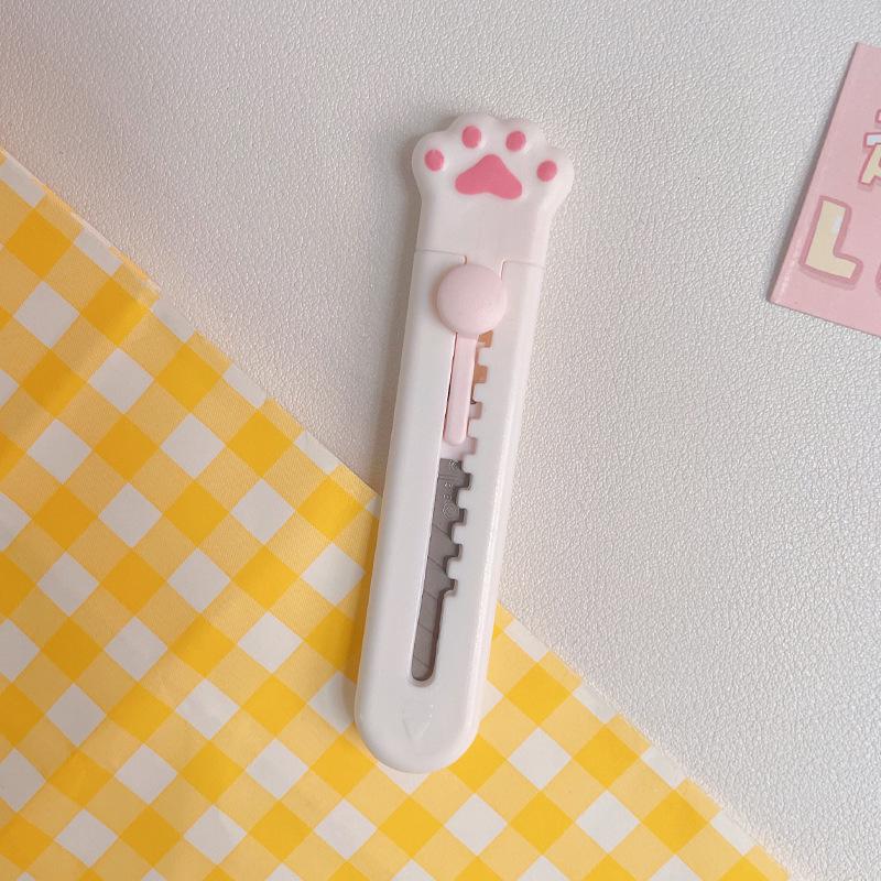 Compact Cartoon Utility Knife - Mini Unboxing & Letter Opener for Students and Office Use Cat Paw Utility Knife