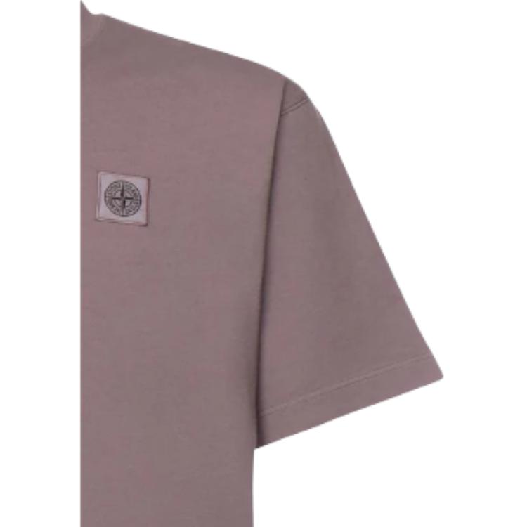 Stone Island Round Neck Knitted Logo Short Sleeve T-Shirt Men Tops L1S152100030S0115V008F