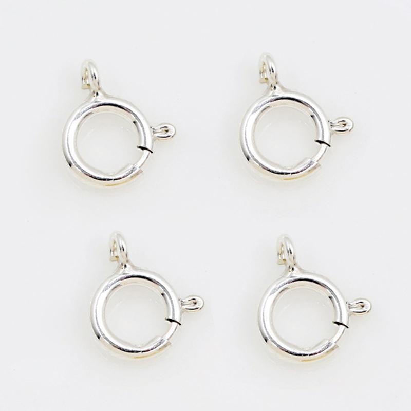 

4pcs Real 925 Sterling Silver Spring Ring Clasp with Open Jump Ring Clasps for Bracelet necklace Chain Connector Jewelry Making 5mm серебряный