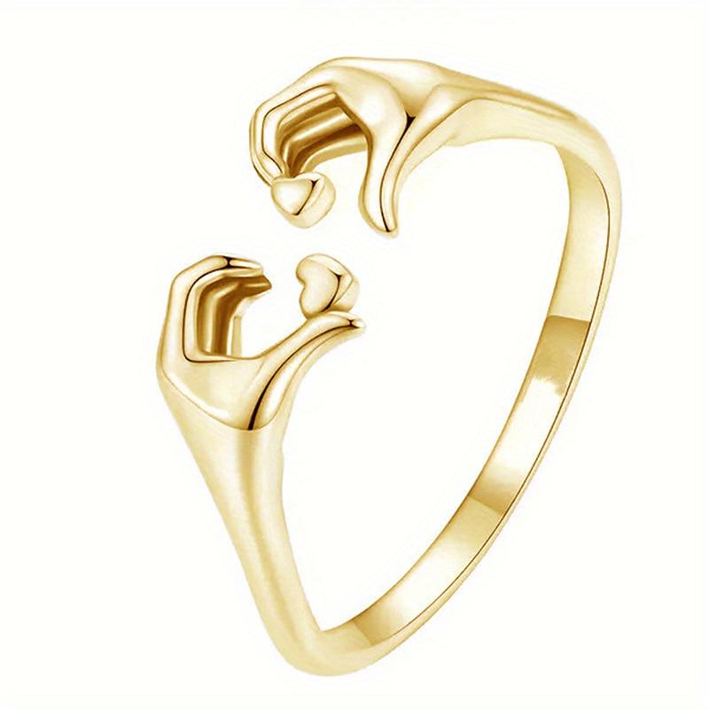 

1pc Fashionable Heart-shaped Ring for Women, Couple Gift, Men s Gift Ring, Fashionable and Simple Ring золотой