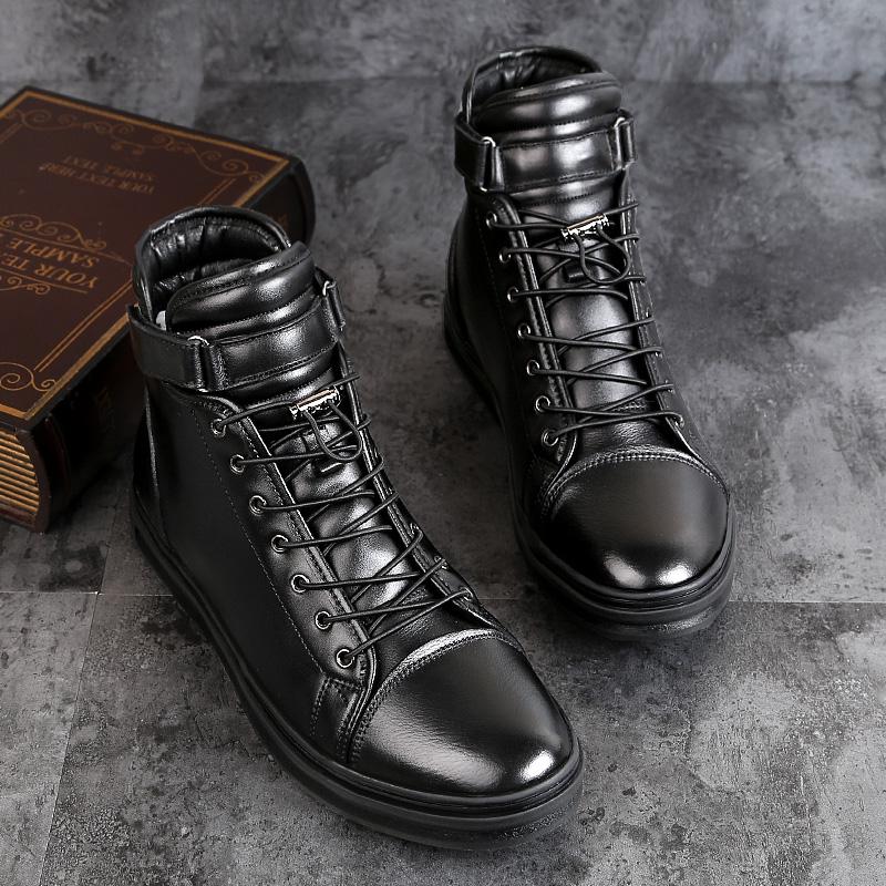 Buty męskie na deskę z wysoką cholewką Jesienno-zimowe Modne wszechstronne style projektowe Impreza biurowa outdoor ciepłe Buty ze skóry naturalnej