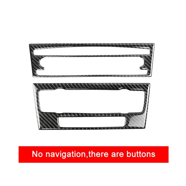 2 bucăți fibră de carbon mașină centrală control CD panou cadru capac autocolant decorativ Trim accesorii auto pentru BMW Seria 3 E90 E92