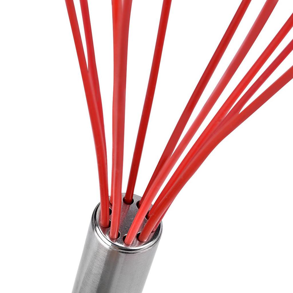 Stainless Steel Silicone Whisk - Handheld Cake Cream Beater Mixer Tool