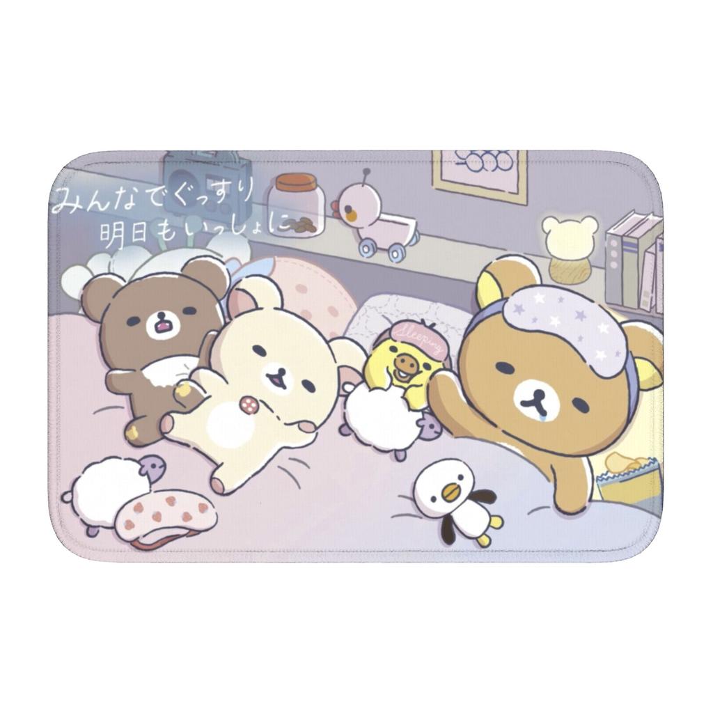 R-Rilakkumaes Cartoon Floor Door Kitchen Bathroom Mat Anti-Slip Indoor Doormat Garden Living Room Entrance Rug Carpet Footpad