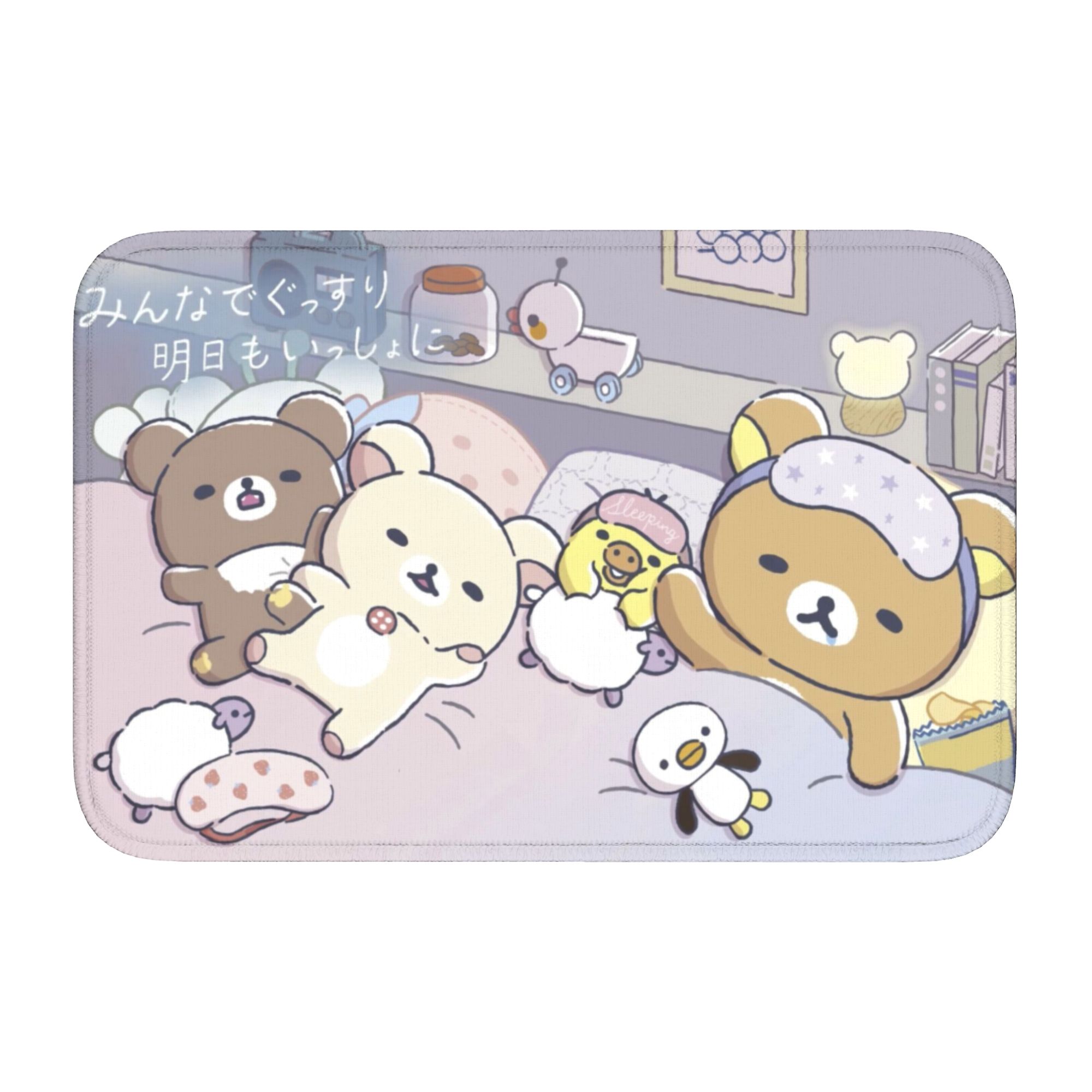 

R-Rilakkumaes Cartoon Doormat Anti-Slip Bath Kitchen Welcome Mat Living Room Door Floor Entrance Carpet Rug Footpad 60cm x 90cm