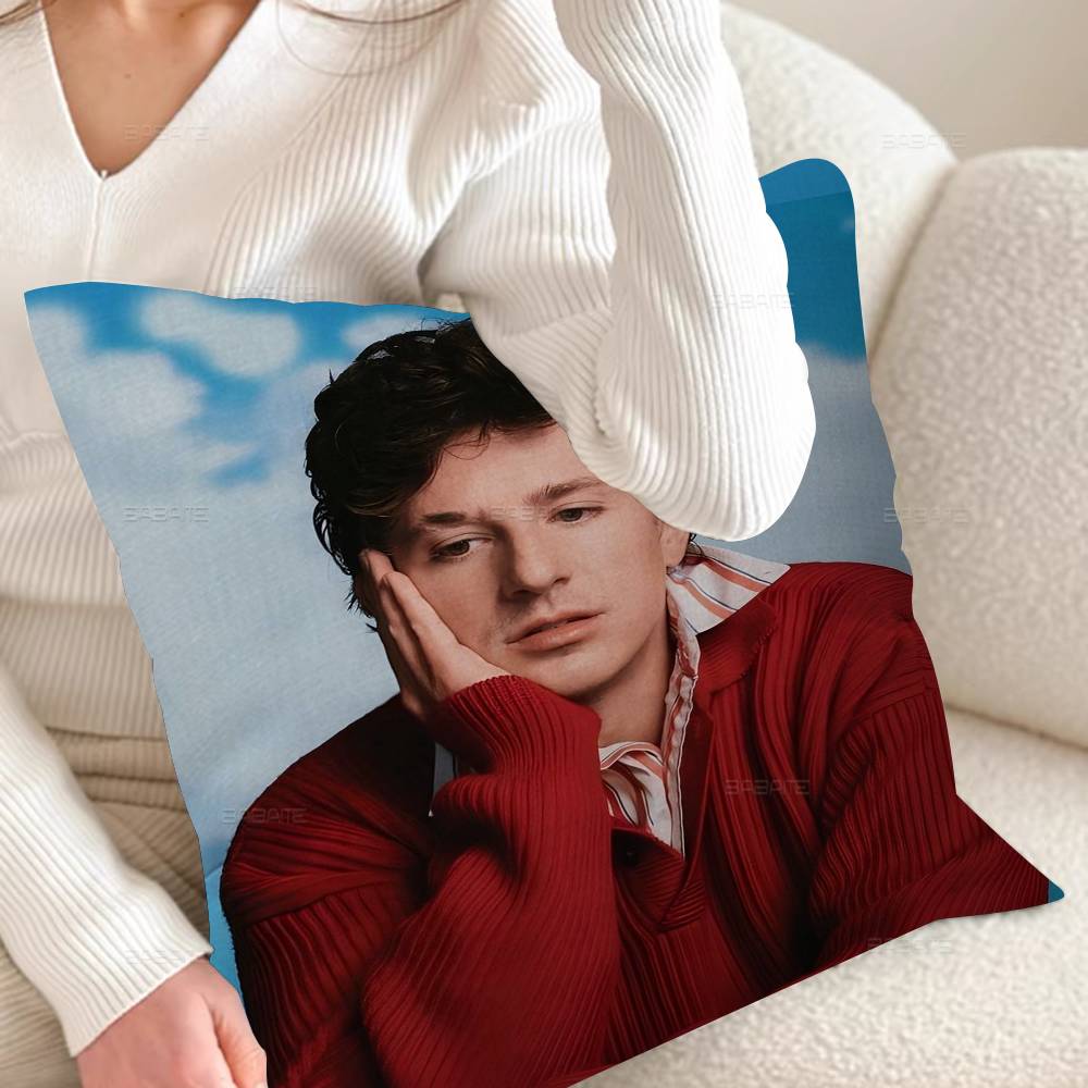CCharlie Puth Premium Self Adhesive Cushion Cover Polyester Sofa Cushions Decorative Throw Pillows Home Decoration Pillowcover