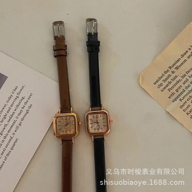 Modern Ins Korean Style Small Square Sugar Student Womens Watch With Chic Design Thin Strap