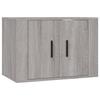 Meuble TV - Maison Exclusive - Ensemble 3 pièces - Sonoma gris - Bois d'ingénierie - Design mural