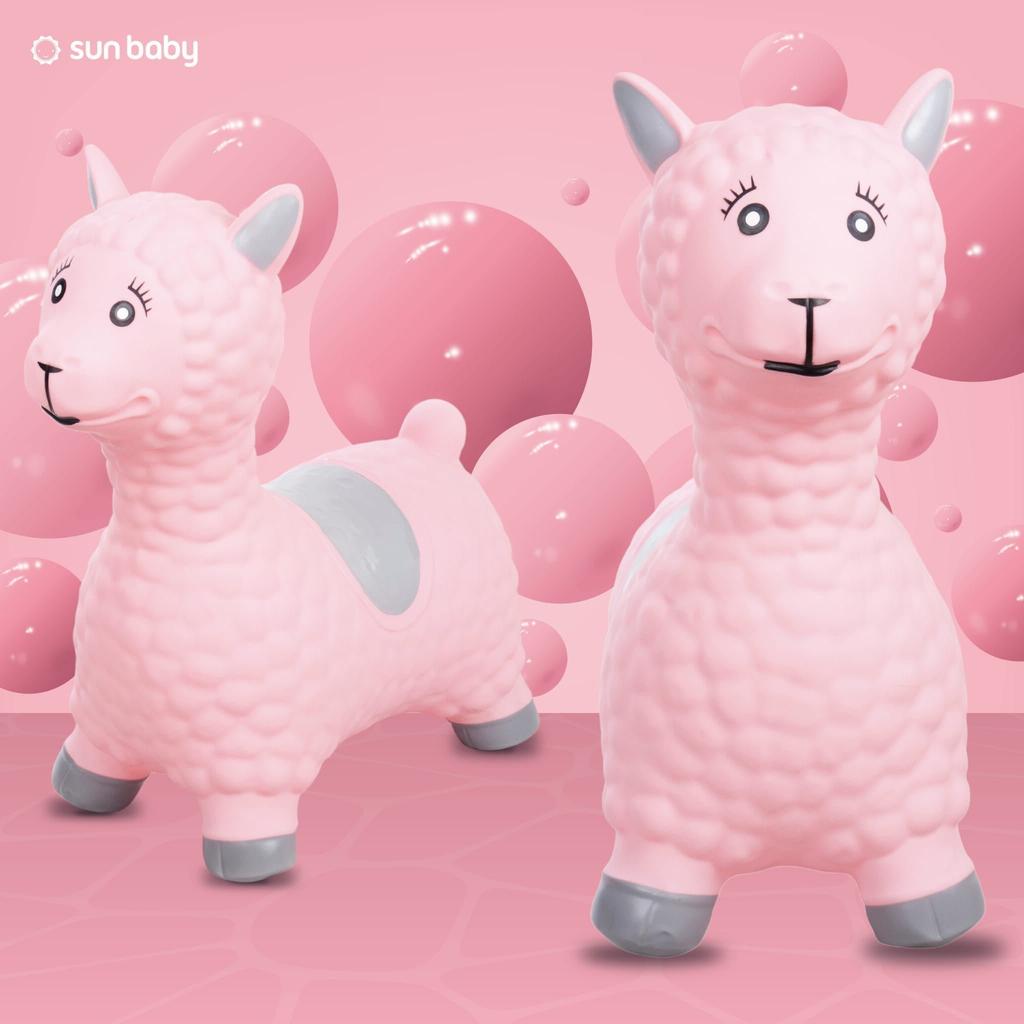 Springkussen voor Kinderen met Pomp Alpaca Roze