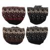 4 Pcs Women Muslim Inner Hijab Cap Black Wine Red Navy Blue Coffee Color Lace Cotton Embroidered Und