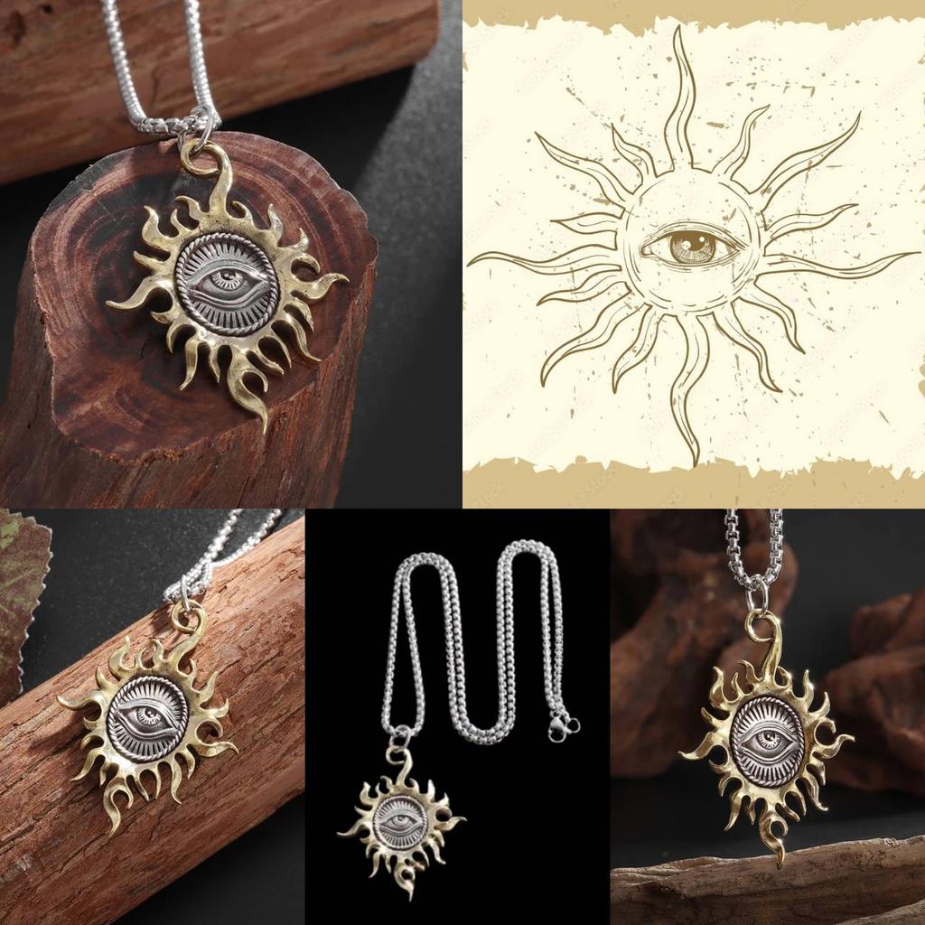 Necklace Pendant Ancient Egypt Egyptian Sun Eye Amulet Talisman Power Protect Health Jewelry Accessories