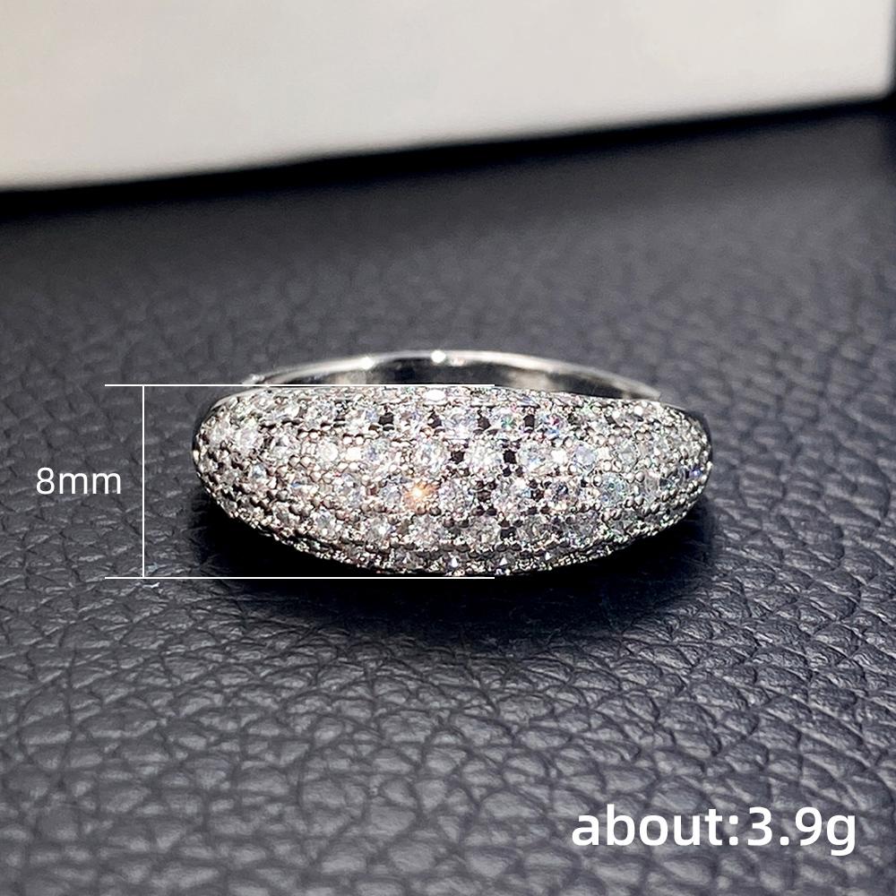 Huitan Versatile Geometric Design Women Ring Full Sparkling CZ Wedding Party Trendy Luxury Lady Accessories Daily Chic Jewelry