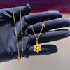 Snowflake Pendant Necklace for Women's Copper Gold-plated Niche High-end Collarbone Chain