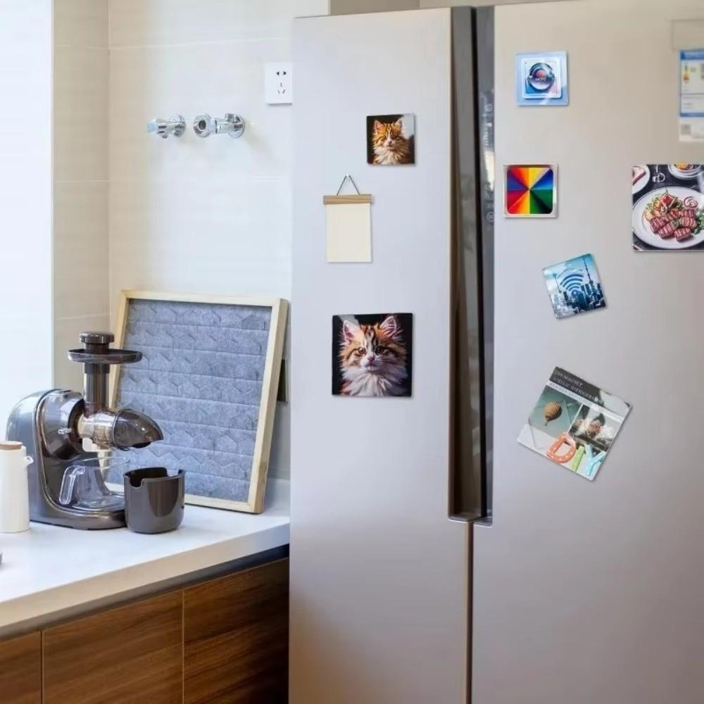 10pcs Handmade Transparent Photo Magnets Acrylic Fridge Magnets Material Kit DIY Fridge Magnet Kit