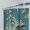 Stylish Blue Underwater World Fish Print Shower Curtain For Bathroom Decor Waterproof Fabric, Easy Install Shower Curtains