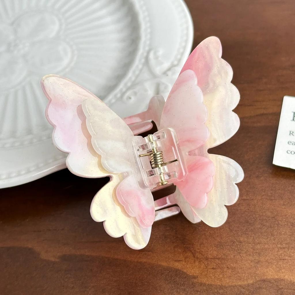 Acetat Harz Haarspangen Süße Fee Schmetterling Haarnadel Clip Farbverlauf Styling Haarspangen für Frauen Mädchen Haarschmuck
