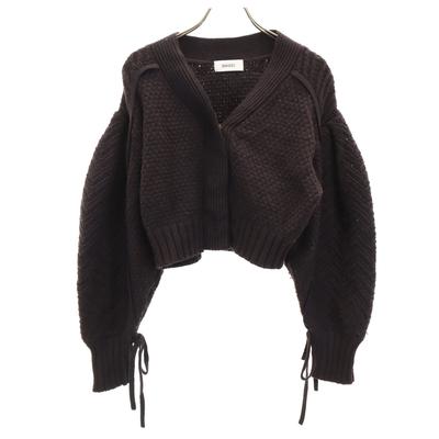 SNIDEL Cardigan en maille à manches longues et coupe courte F Marron foncé Femme Occasion