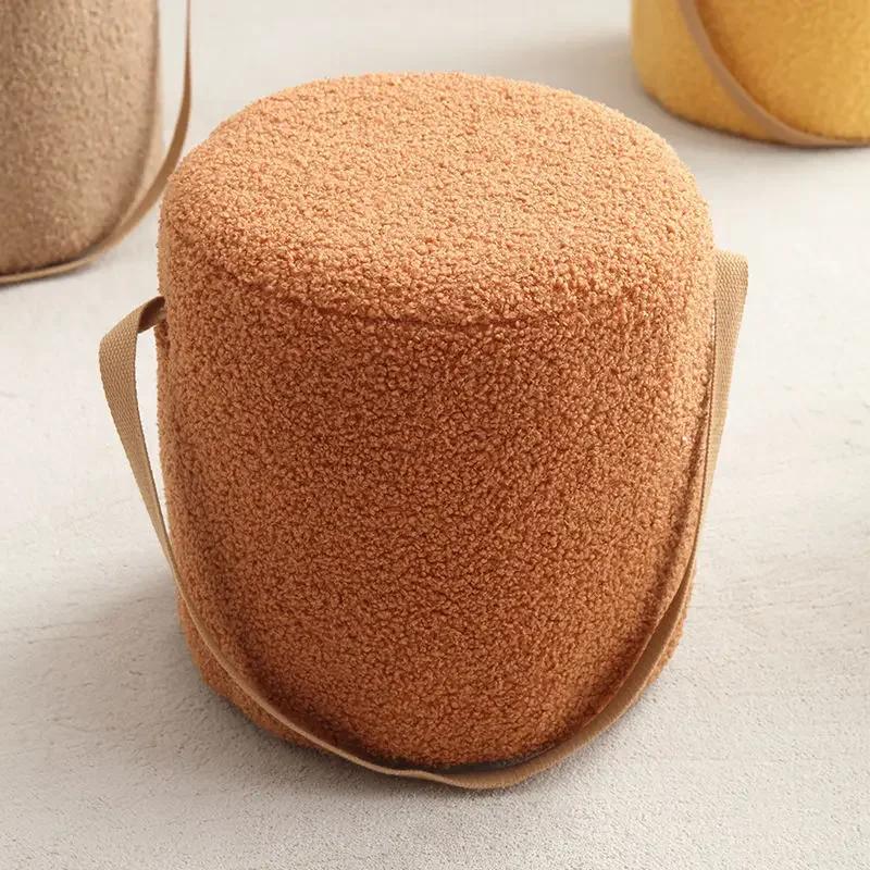Lamm Samt Hocker Schlafzimmer Wohnzimmer Sitzen Pier Fuß Hocker Haushalt Schuh Ändern Hocker Sofa