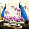 Mural Wallpaper 3d Blue Peacock Oil Painting Living Room Tv Sofa Study Home Decor Classic Wall Papers