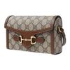 Gucci Horsebit 1955 Logo Canvas And Leather Mini Shoulder Bag Unisex Shoulder Bag Brown Ebony 699296-92TCG-8563