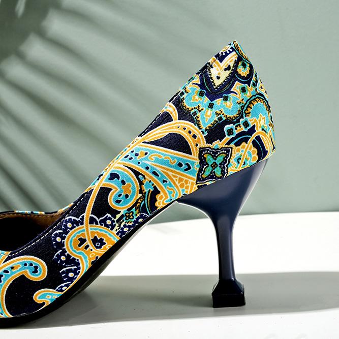 Women's high-heeled single shoes spring and summer pointed thin heels large size versatile low-top shoes