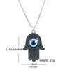 Pendant Devil's Eye Vintage Silver Hand of Fatima Fashion Retro Chain Necklace