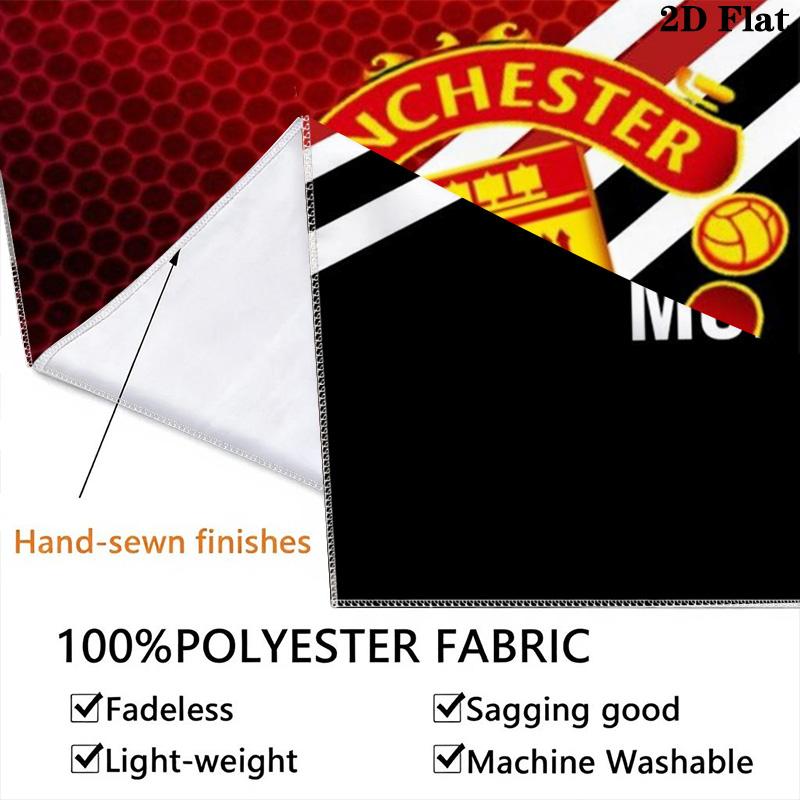 MUFC Honeycomb Background Tapestry, Manchester United Crest Wall Hanging Tapestry for Football Fan Wall Decor