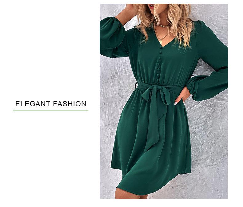 Robe 2025 Printemps Femme Manches Bouffantes à Lacets – Style Européen & Américain