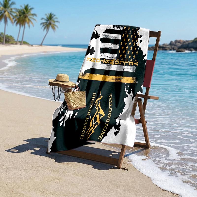 Denim Yellowstone Fashion Beach Towel: Ideal for Summer Adventures Soft, absorbent and quick drying suitable for swimming and bathing