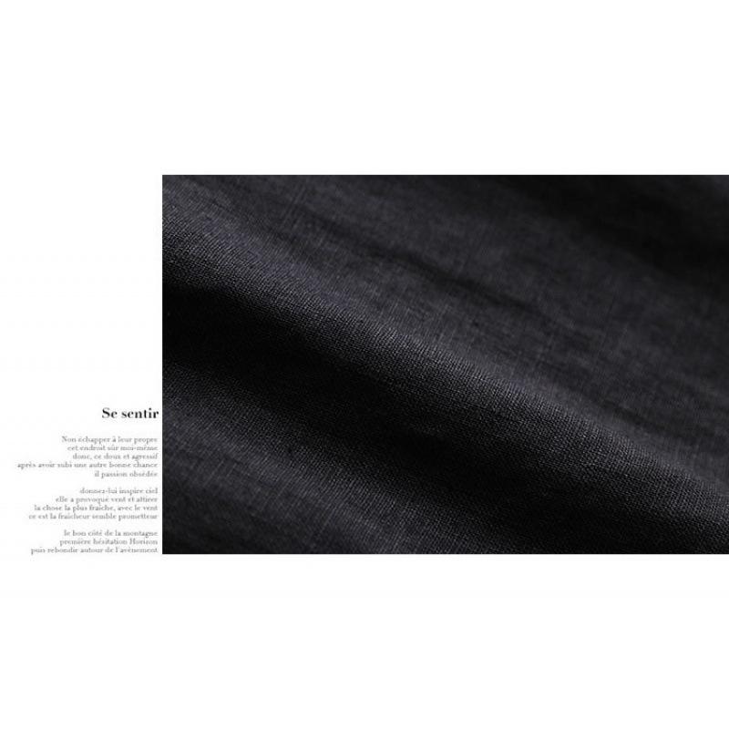 2024 Spring/Summer Women's Cotton Linen Wide-Leg Casual Nine-Point Trousers