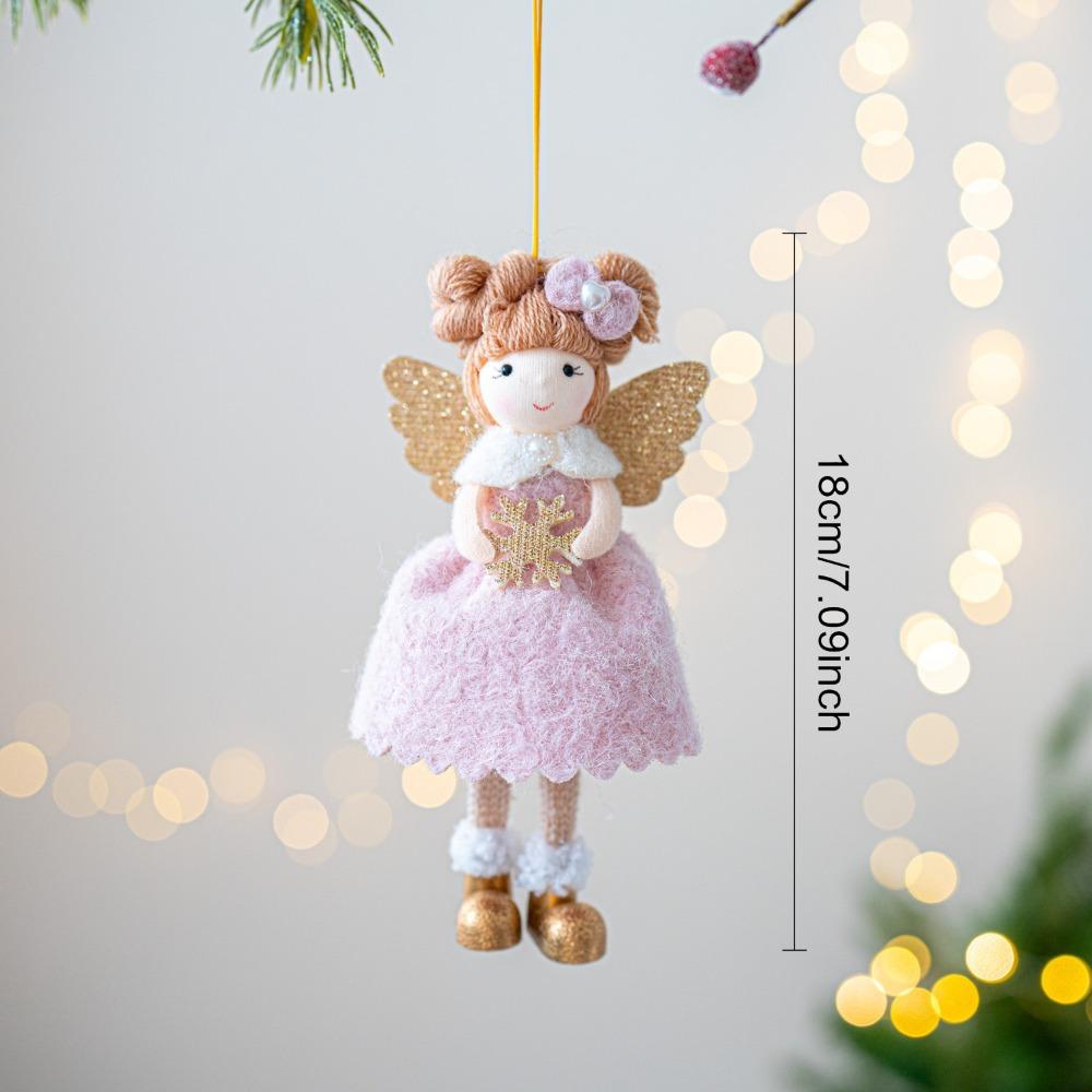 Cloth Christmas Angel Doll Drop Ornaments Angel Girl Plush Toy Pendant Hanging Pendant Christmas Girl Pendant Festival Decor