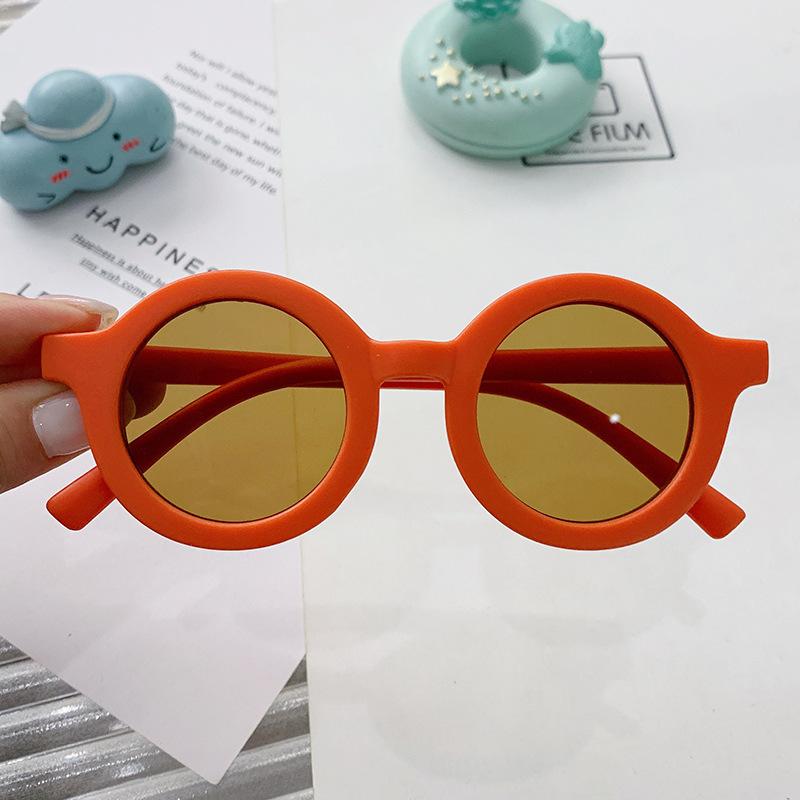 Children'S Sunglasses Round Cute Matte Glasses 1-8 Years Old Baby Decorative Versatile Tide Ink Can Be Ordered