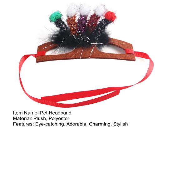 Pet Halloween Hair Accessories for Dogs Cats Furry Twisted Spring Headband Kitten Puppy Cosplay Costume for Halloween Christmas Party Photo Props