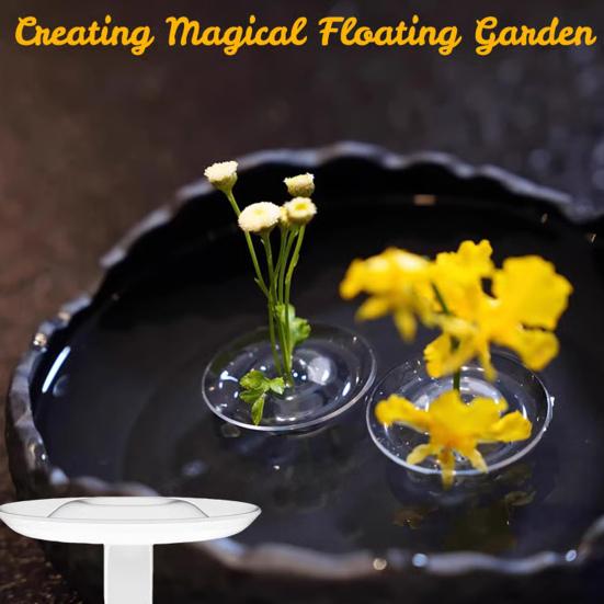 Yousheng Floating Flower Stem Holder Clear Floral Arrangement Holder Floating Flower Vase Pedestal Stand for Dining Table Kitchen Island Decor