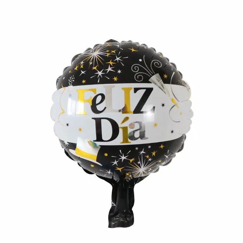 10Pcs Feliz Cumpleaños Día AIr Globos 10inch Colorful Mini Spanish Happy Birthday Foil Balloons Home Party Decorations Kids Gift